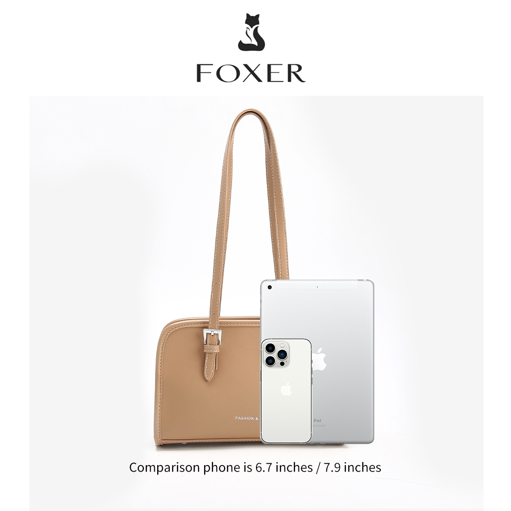 FOXER กระเป๋าสะพายสําหรับผู้หญิง กระเป๋าแฟชั่นใต้วงแขน สายสะพายไหล่ปรับได้ กระเป๋าสี่เหลี่ยมเล็ก