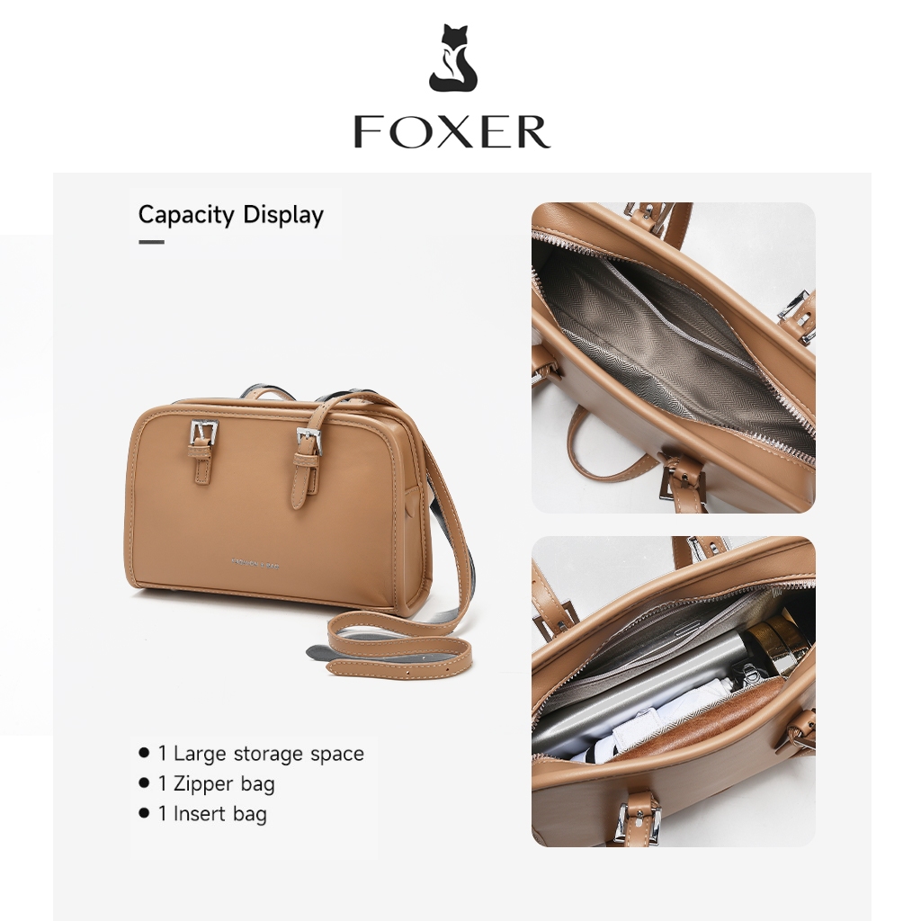 FOXER กระเป๋าสะพายสําหรับผู้หญิง กระเป๋าแฟชั่นใต้วงแขน สายสะพายไหล่ปรับได้ กระเป๋าสี่เหลี่ยมเล็ก