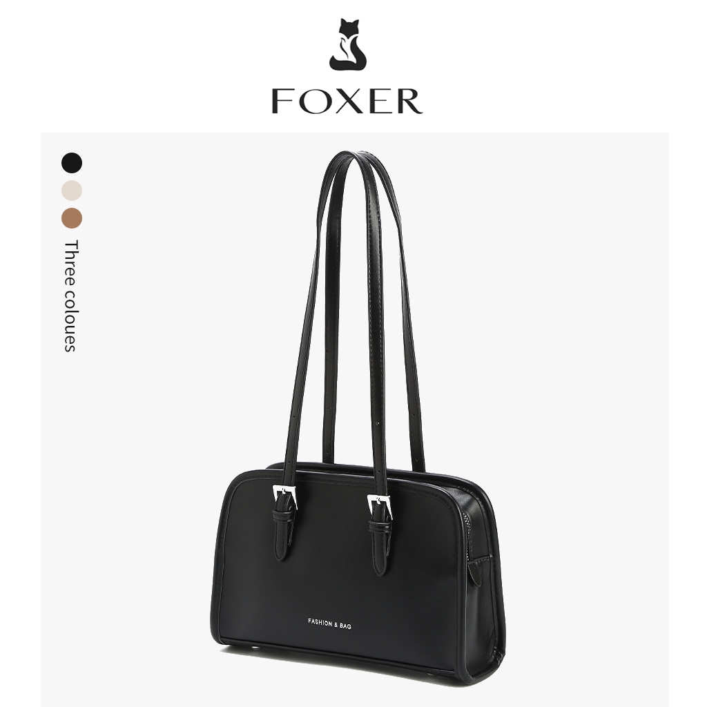 FOXER กระเป๋าสะพายสําหรับผู้หญิง กระเป๋าแฟชั่นใต้วงแขน สายสะพายไหล่ปรับได้ กระเป๋าสี่เหลี่ยมเล็ก