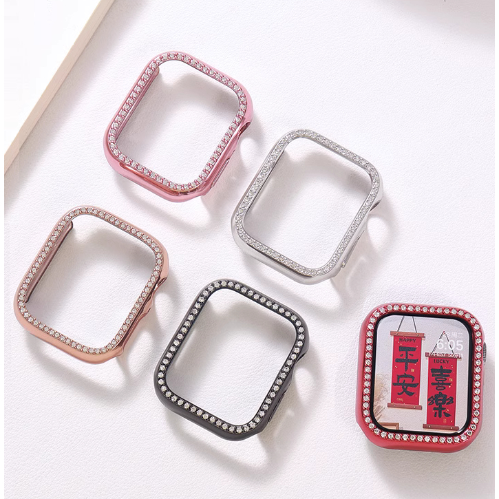 Bling Diamond Frame Cover For i Watch Case Series11 10 9 8 7 6 5 4321,SE,SE2,Ultra,Ultra2 42mm 46mm 41mm 45mm 49mm Hollow Replacing เคส i watch case