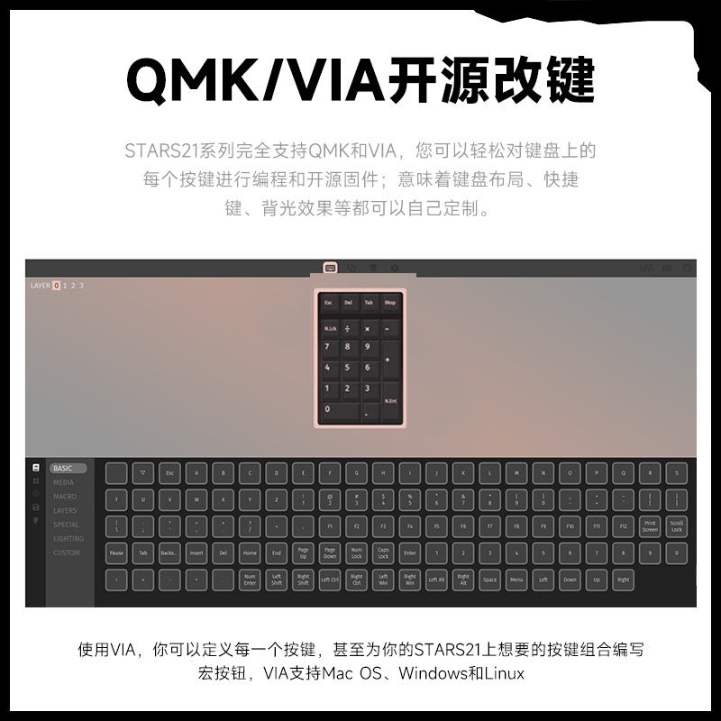 -LW- Weikav STARS21 Flagship Barebone อลูมิเนียม Pad คีย์บอร์ด Tri-mode ปะเก็นรองรับ VIA