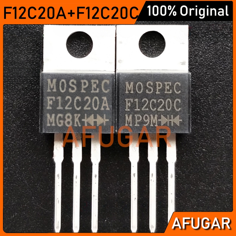 + 5 ชิ้น F12C20A 10 ชิ้น/5 คู่ (5 ชิ้น F12C20C ) TO-220 MOSPEC 12A/200 โวลต์ Fast Recovery Rectifier
