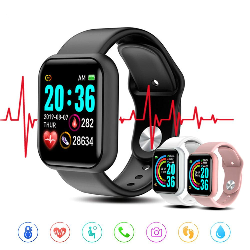 MUHUO บลูทูธสมาร์ทนาฬิกา Y68 D20 D28 พร้อมฟิตเนสผู้ชายผู้หญิง Smartwatch เครื่องวัดความดันโลหิต