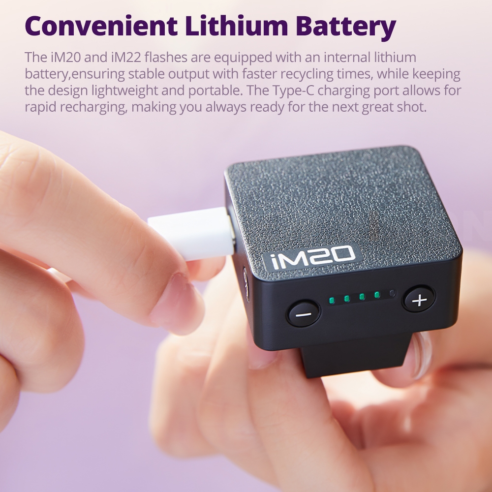Godox IM20/IM22 IFlash Camera Flash Li-ion Battery Type-c Port Charging