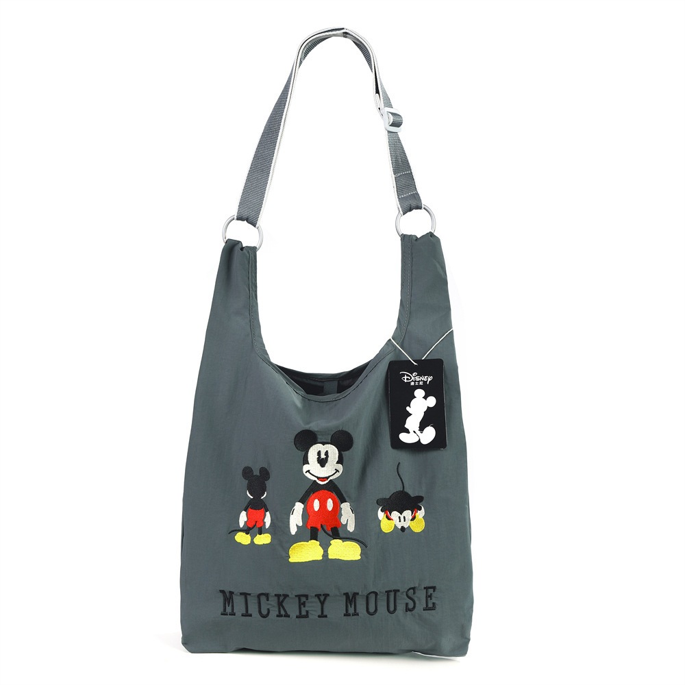 การ์ตูนการ์ตูนไนลอนปักกระเป๋าถือสองด้านมิกกี้เมาส์ความจุขนาดใหญ่ Tote Bag S