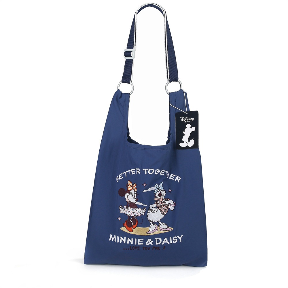 การ์ตูนการ์ตูนไนลอนปักกระเป๋าถือสองด้านมิกกี้เมาส์ความจุขนาดใหญ่ Tote Bag S