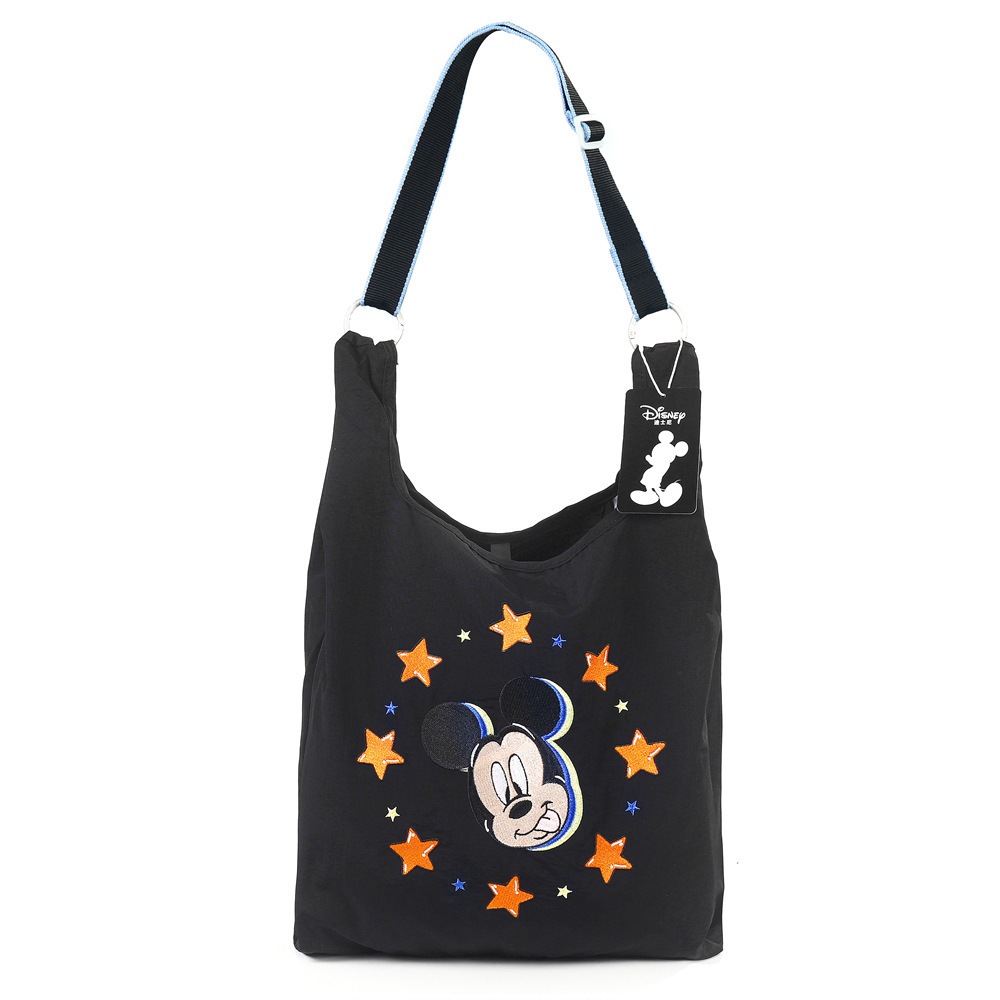 การ์ตูนการ์ตูนไนลอนปักกระเป๋าถือสองด้านมิกกี้เมาส์ความจุขนาดใหญ่ Tote Bag S