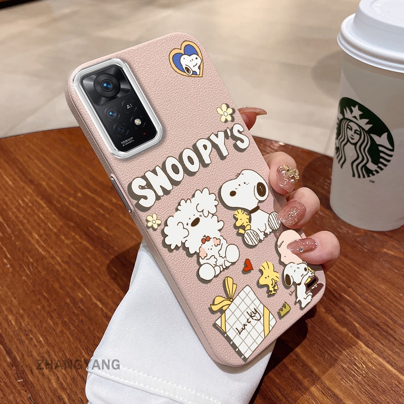 เคสสําหรับredmi note 11 Pro note 11 note 11s 4G Anti Fallและกันกระแทกเคสโทรศัพท์หนังนุ่มระดับพรีเมียมพร้อมความงามรูปแบบสุนัขน่ารักTPUซิลิโคนเคสโทรศัพท์