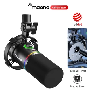 Maono PD200X ไมโครโฟนไดนามิก USB XLR RGB XLR สําหรับ PC โทรศัพท์มือถือ ไลฟ์สด พอดคาสต์ บันทึกการเล่นเกม