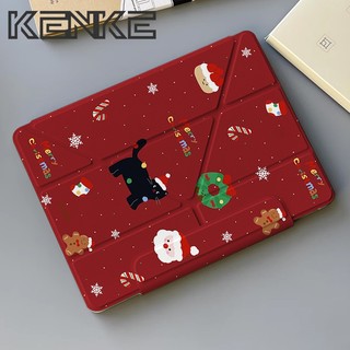 เคสไอแพด Kenke คริสต์มาสฤดูหนาวการ์ตูนเปลือกแท็บเล็ตน่ารัก for iPad (M2) 13 นิ้ว 2024 Pro 12.9 Pro 13 inch Air 6 (11นิ้ว)  Air 4 5 Pro (M4) 11 นิ้วมินิ 6 7 (A17 Pro) เคส ipad gen10 gen 7 8 9 case โปร่งใสแบนAnti-Fall Shell