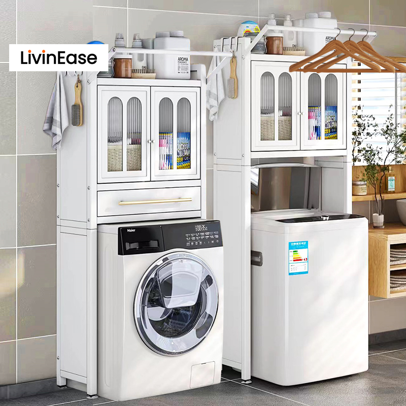 Livinease ชั้นวางเครื่องซักผ้าที่สวยงามสไตล์มุสลิมพร้อมฝาปิดชั้นวางเครื่องซักผ้าชั้นวางส้วม