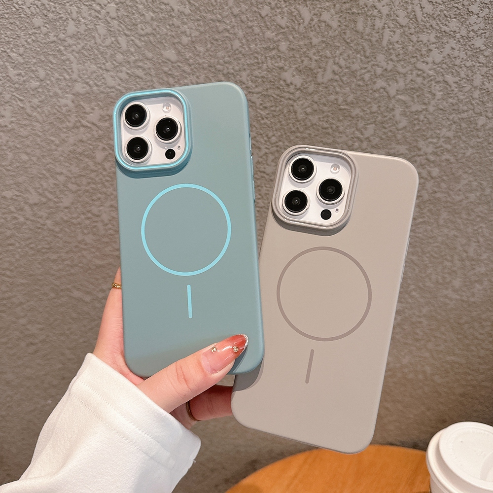 สีทึบชาร์จแม่เหล็กสําหรับiphone 13 12 Mini 11 Pro Max XR X XS Max Smooth PCผิวSlim Hard Shell