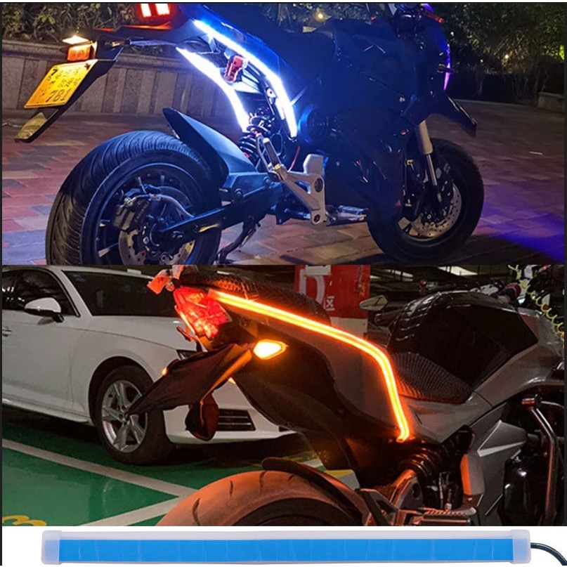 หนึ ่ งแถบรถจักรยานยนต ์ รถยนต ์ Led 12V ไฟสองสีแบบยืดหยุ ่ นไฟเลี ้ ยวสัญญาณไฟเบรกไฟกันน ้ ํา