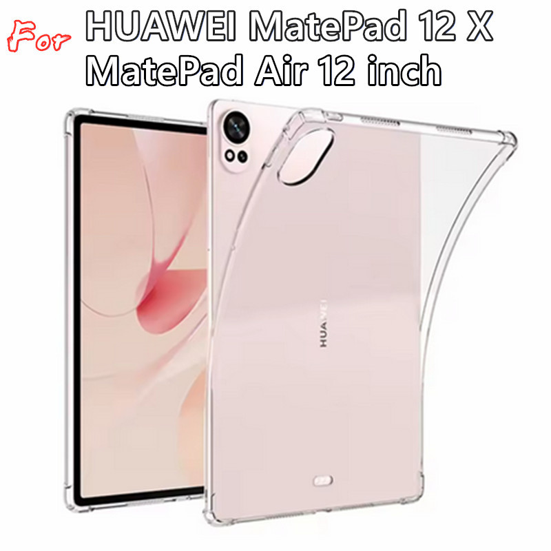 กรณีโปร่งใสสําหรับ HUAWEI MatePad 12 X 12X Air 12 นิ้ว BKY-W00 W10 W20 W09 Soft TPU Anti-fall ถุงลมน