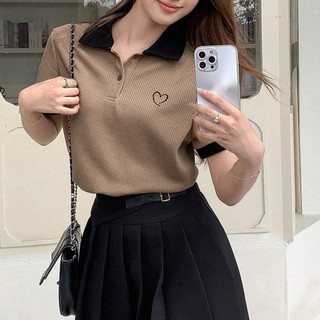 Korean version polo shirt top short sleeved T-shirt for women