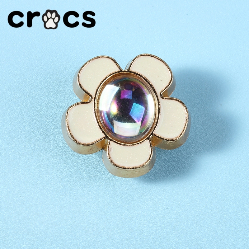 รองเท้า Crocs การ์ดดอกไม้ Luo Chi Zhibixing เครื่องประดับพื้นผิวเกรดสูงโลหะตกแต่งขนาดใหญ่โซ่มุกขนาดเล็กชุดห้าชิ้น