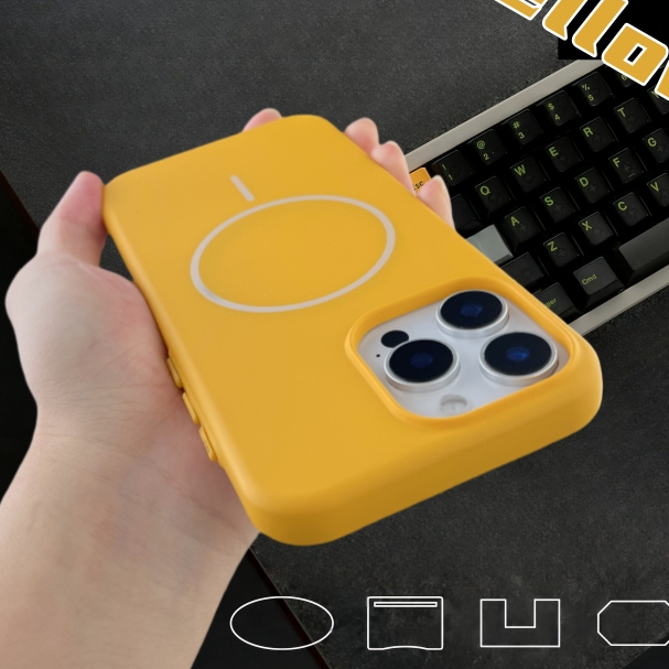 【Ultra-fine circles/Thickened/Matte TPU soft case/Turmeric Yellow】เคส compatible for iphone 11 12 13 14 15 16 pro max case