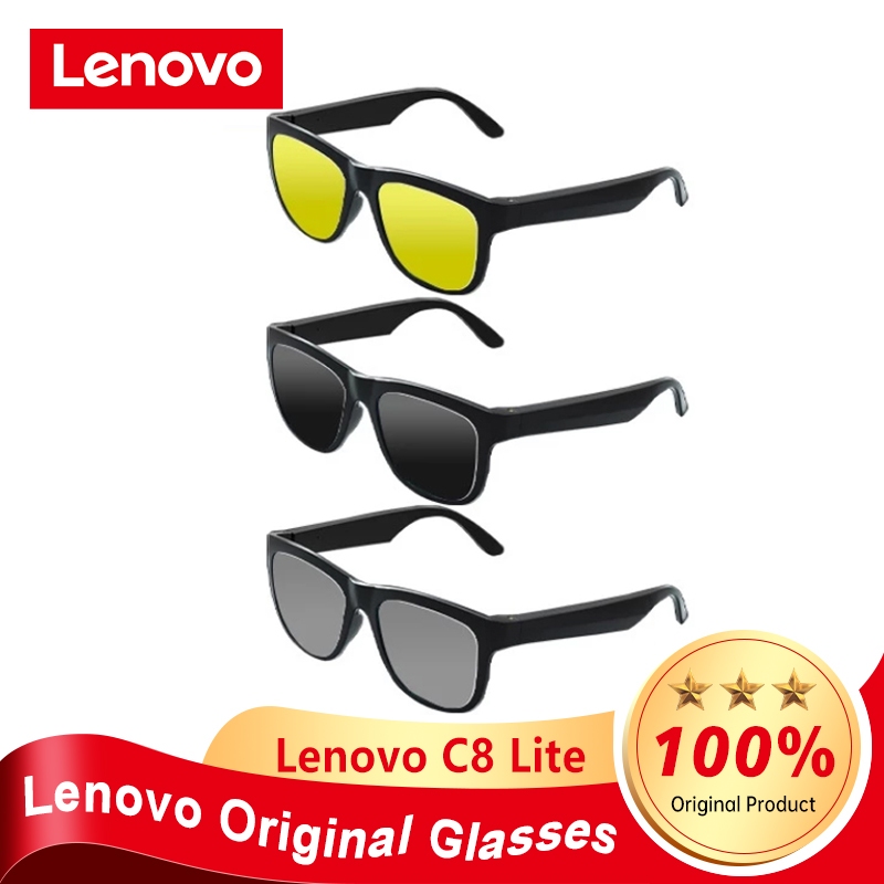 Lenovo Lecoo C8 Lite แว่นตาสมาร์ทไร้สาย หูฟังไร้สาย แฮนด์ฟรีโทรเพลง พร้อมไมค์ ป้องกันรังสียูวี แว่นตากันแดด กีฬากลางแจ้งแบบ