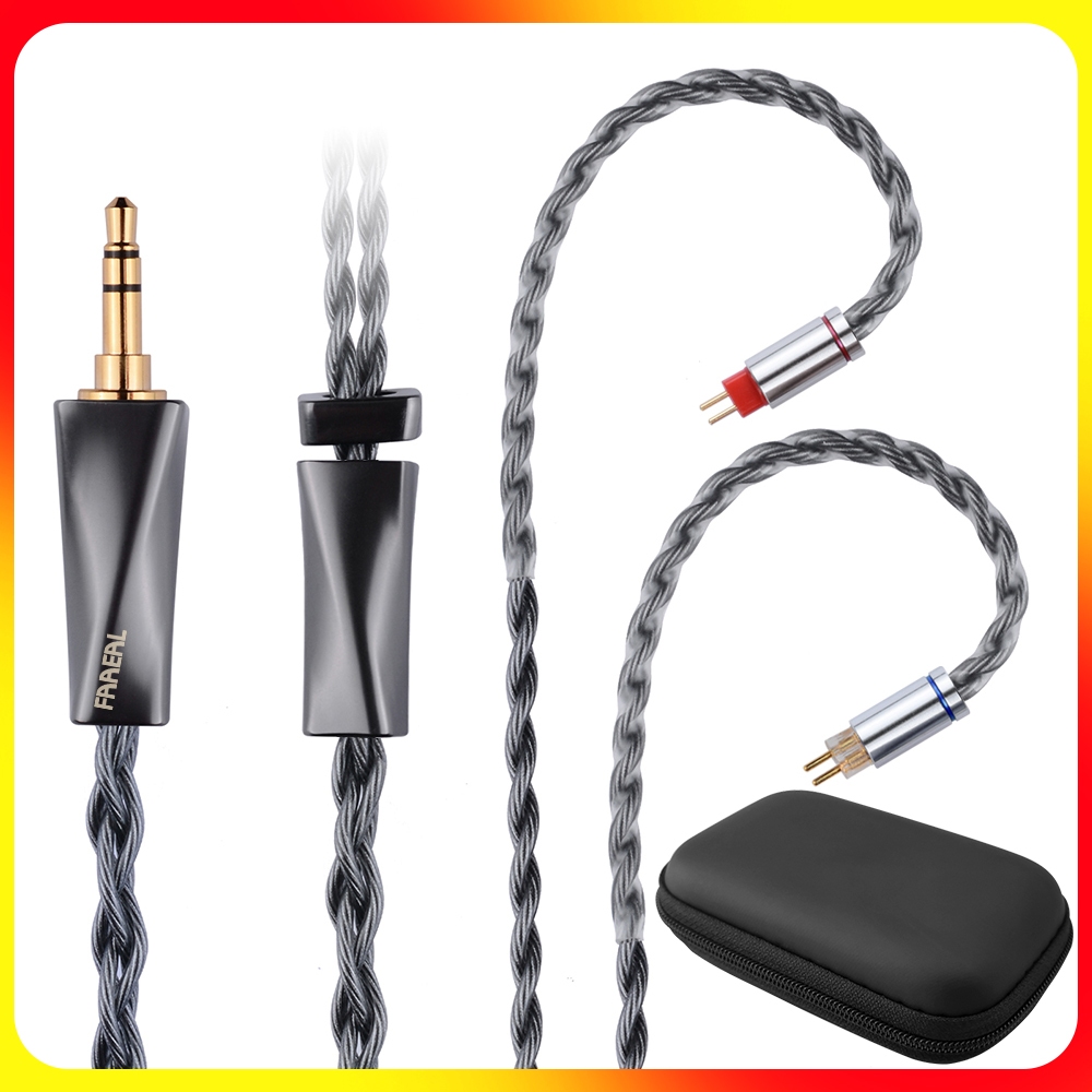 Uareliffe FAAEAL Mini เรียวเอวชุดหูฟังอัพเกรดสายเพิ่มกรณี QDC/0.78 มม.HiFi Silver-Plated Litz ชุดหูฟังเปลี่ยนสายสําหรับ BL03 TRN ST7 V10 Pro