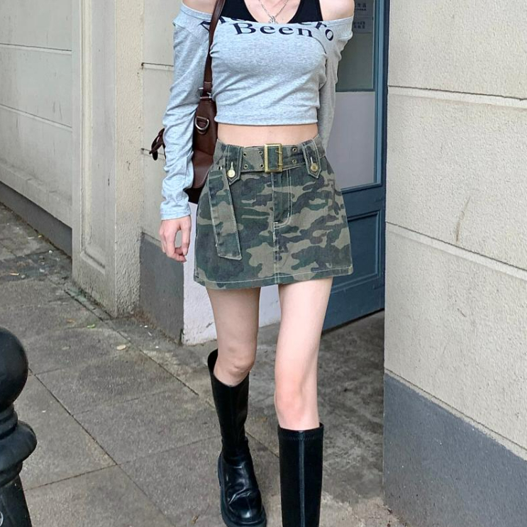 S-4XL กระโปรงยีนส์สั้น y2k ซับในเป็นกางเกง ไม่ยืด แถมเข็มขัด เก๋ๆโชว์ขาอ่อนแซ่บๆ - รูปที่ 2