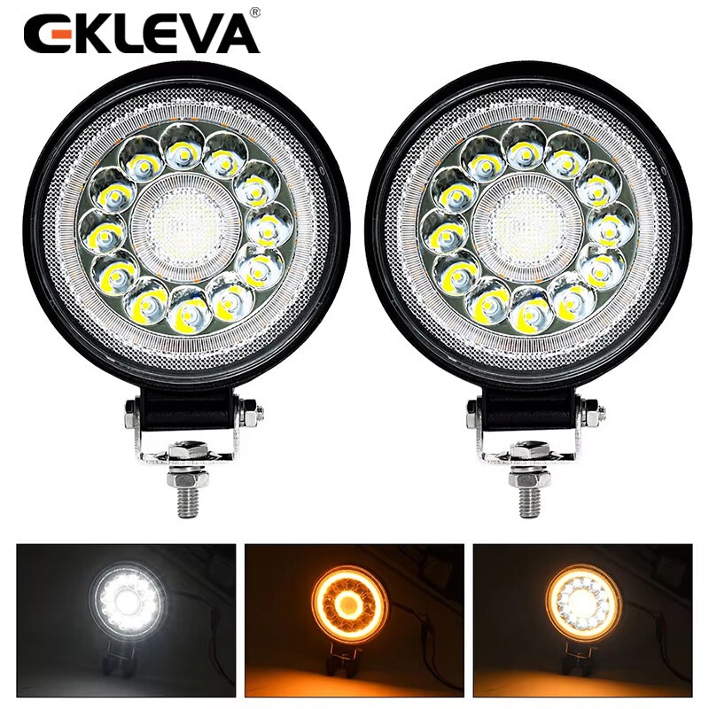 Ekleva 2 PCS ไฟทํางานอัตโนมัติ 220W ไฟ LED Square LED Offroad LED Bar 4 นิ้ว Spot Flood หมอก Lamp12V