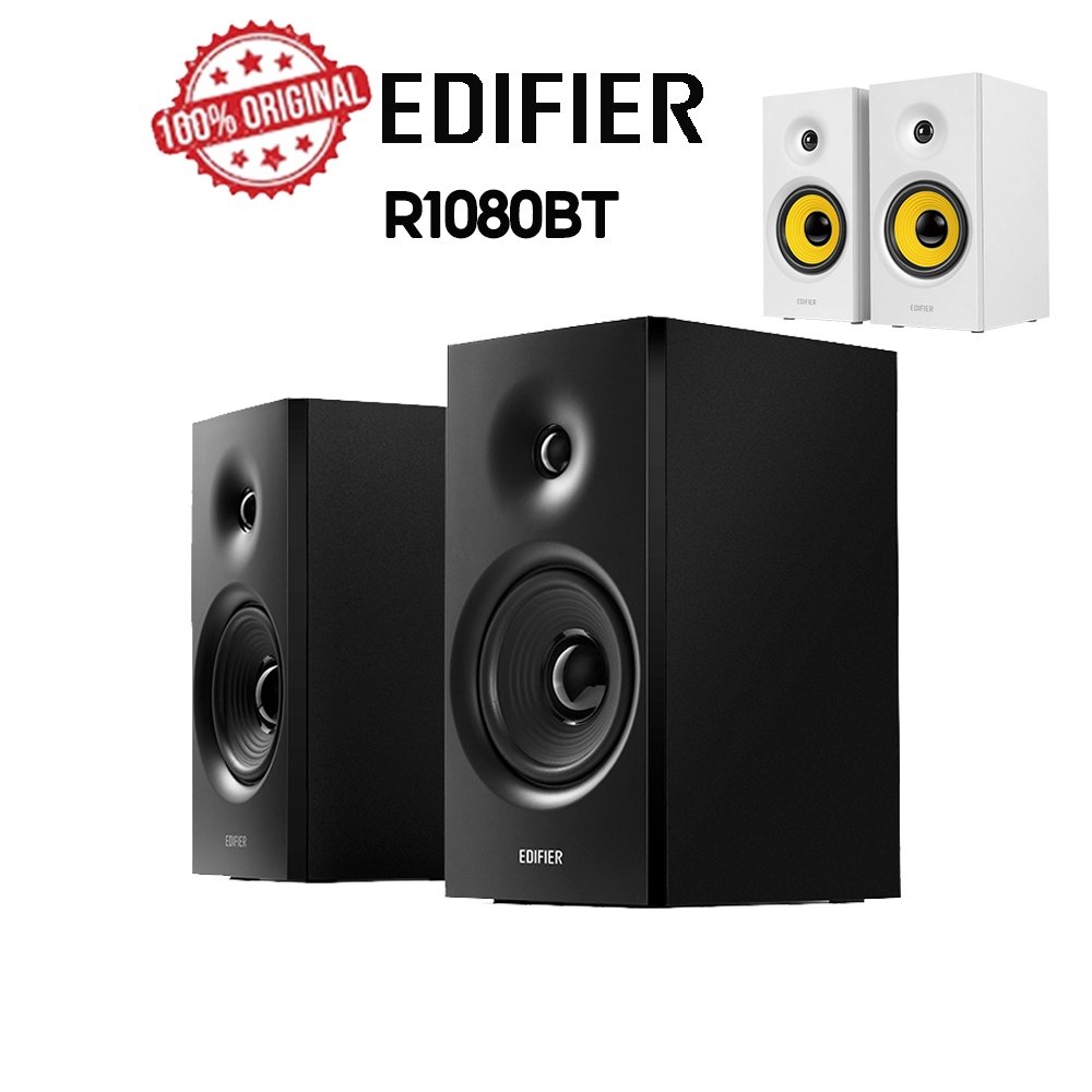 Edifier R1080BT ลําโพงชั้นวางหนังสือบลูทูธ 24W RMS กําลังขับรวม 4" ไดรเวอร์ระดับกลางและเบส + ไดรเวอร