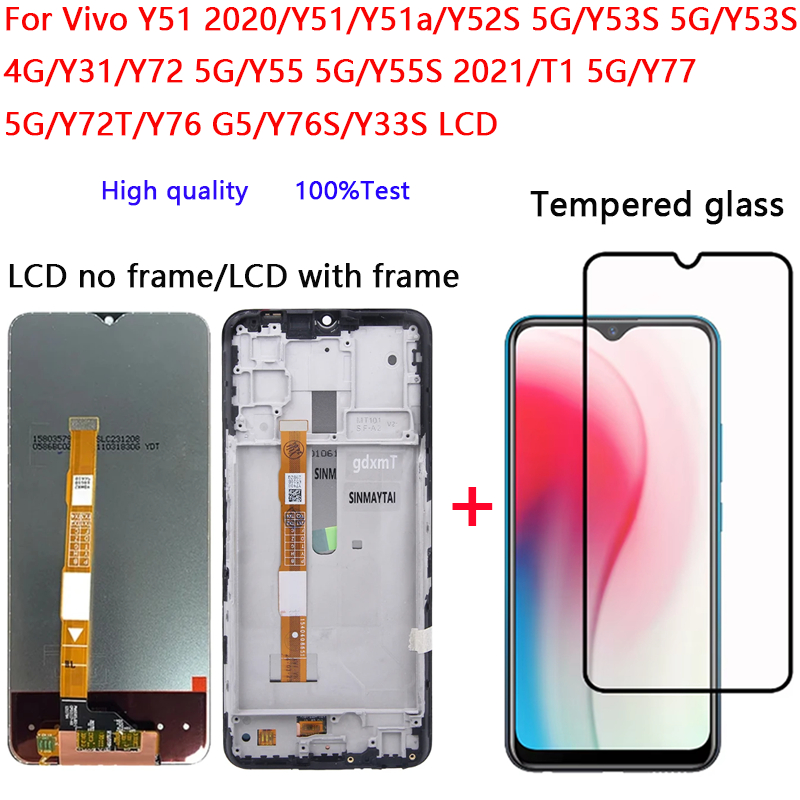 6.58 "สําหรับVivo Y51 Y51a Y52S Y53S Y31 Y72 Y55 Y55S T1 Y77 Y72T Y76 Y76S Y33SจอแสดงผลLCD Touch Scr