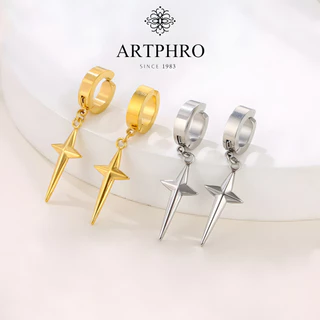 Artphro ต่างหูไม้กางเขน คลิปหูระดับไฮเอนด์ ไม่จําเป็นต้องเจาะหู สําหรับผู้ชาย สําหรับผู้หญิง