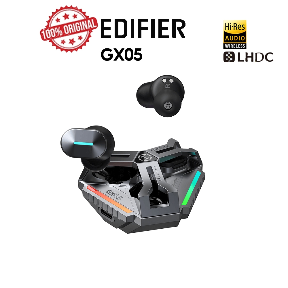 Edifier GX05  เอียร์บัดสำหรับเล่นเกม TWS ความหน่วงต่ำเป็นพิเศษ โหมดไร้สายคู่ โหมดบลูทูธ 2.4GHz