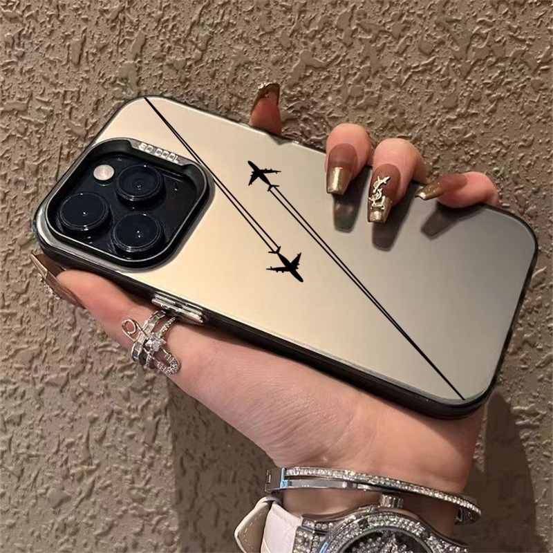 เคสสําหรับiphone 16 11 15 Pro Max 14 11 12 13 15 Pro Max XR XS Max X 7 8 Plus SE2022 Travel-Inspiredเครื่องบินเส้นทางการออกแบบMatte Hard Cover
