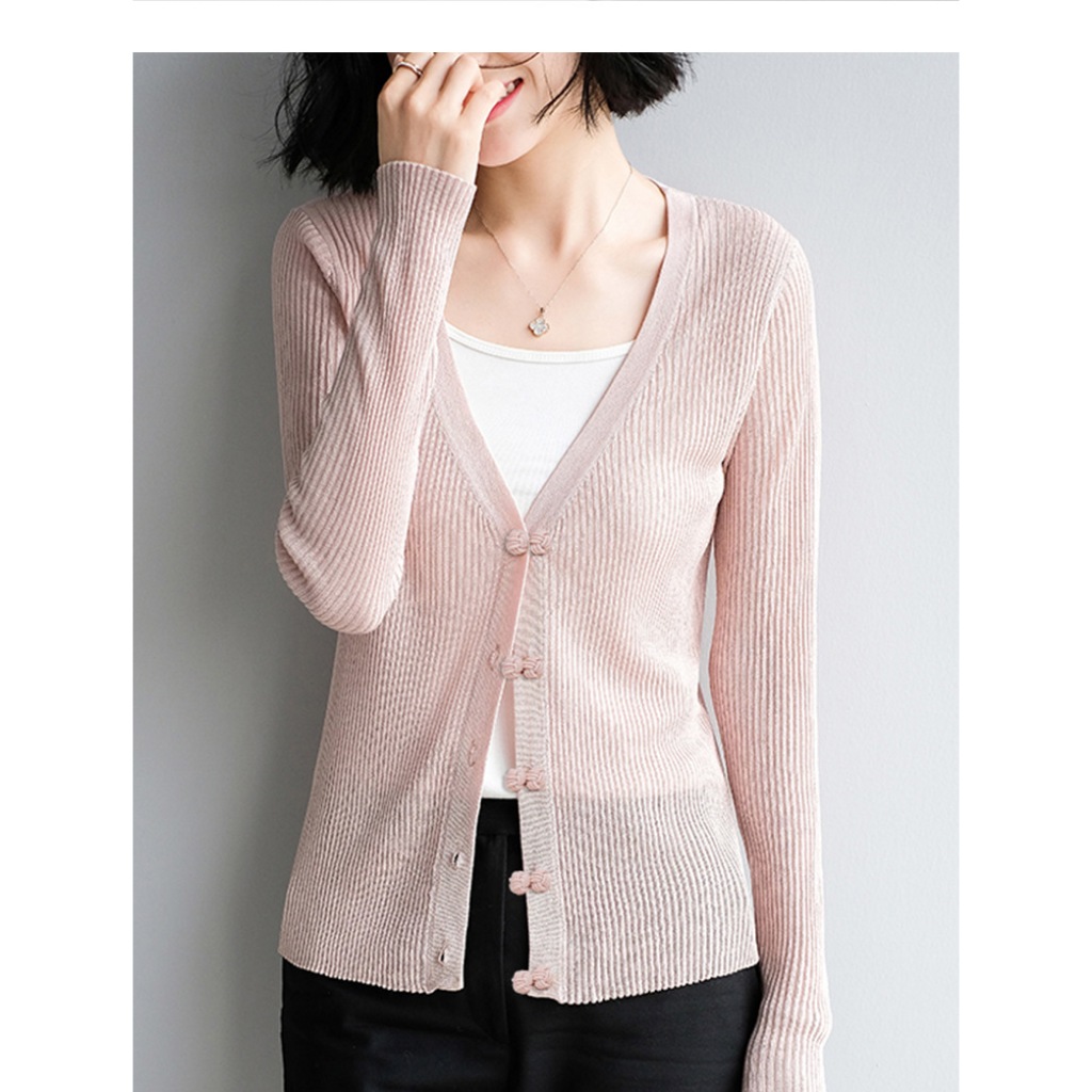 ยืดหยุ่นปุ่มลูกปัดคู่สายยางยืดบอลคู่รอบลูกปัด กี่เพ้า แผ่นปุ่มสไตล์จีนทอมือปุ่มจีนเสื้อกระดุมข้อมือปุ่ม 2.1cm - รูปที่ 3