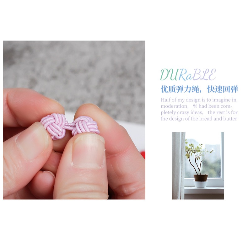 ยืดหยุ่นปุ่มลูกปัดคู่สายยางยืดบอลคู่รอบลูกปัด กี่เพ้า แผ่นปุ่มสไตล์จีนทอมือปุ่มจีนเสื้อกระดุมข้อมือปุ่ม 2.1cm - รูปที่ 4