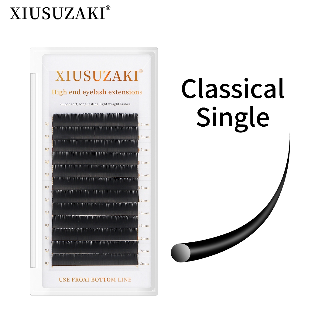 Xiusuzaki คลาสสิกต่อขนตา Matte Black Professional Volume ส่วนบุคคลขนตาปลอมผู้ผลิตแต่งหน้า ความงาม