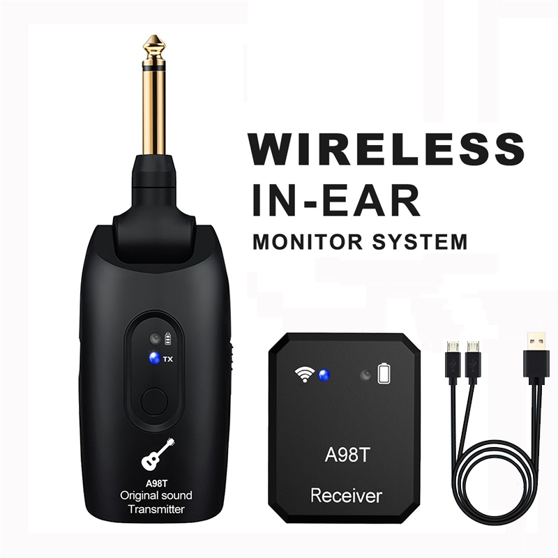 ระบบมอนิเตอร์ในหูไร้สาย ระบบ IEM ไร้สาย 2.4GHz พร้อม 270° เครื่องส่งสัญญาณหมุนได้, ตัวรับสัญญาณการตรวจสอบอินเอียร์คู่อัตโนมัติสําหรับสตูดิโอ/วงดนตรี Rehearsal/Instrument Performance