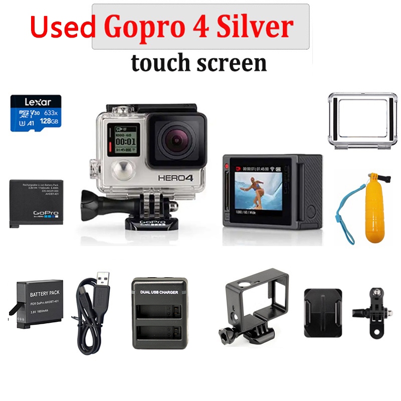 สำหรับ มือสอง  กล้องแอคชั่น Gopro HERO 4 Silver สําหรับ Vlog  4K Gopro 4 Black 3 มือสอง