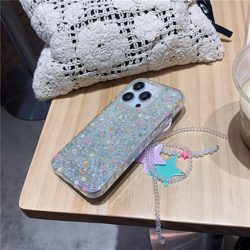 Iphone 16 Pro max 15 Pro max วัสดุ TPU ลายดาวแวววาวเคสโทรศัพท์แม่เหล็กกระบวนการ IMD