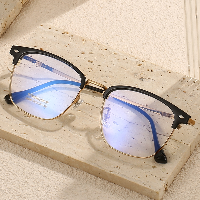 HEVIA กรอบแว่นตาไทเทเนียมน้ําหนักเบาพิเศษ Unisex เลนส์เปลี่ยนได้ PT141