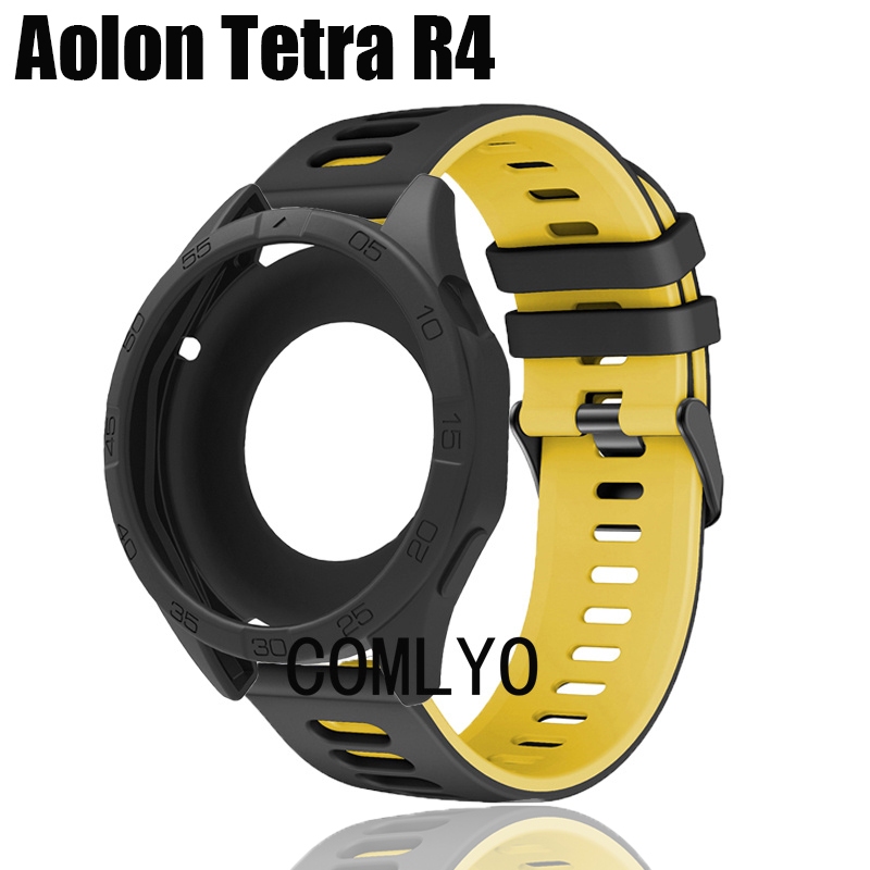 สําหรับ Aolon tetra r4 สายรัดป้องกันกรณีกันชนสมาร์ทนาฬิกา tetra r4 ฝาครอบซิลิโคนป้องกันหน้าจอ