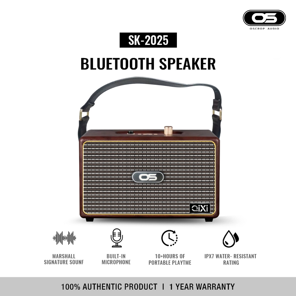 OSCROP Bluetooth Speaker ระบบเสียงไร้สาย ลำโพงบลูทูธย้อนยุคเบสหนักแน่น