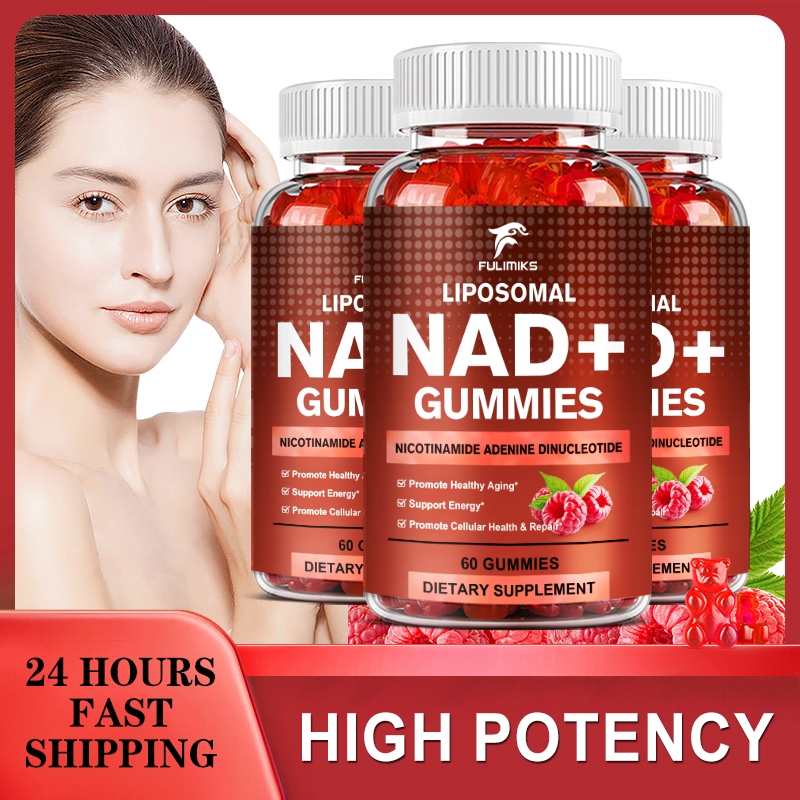 Nad Gummies อาหารเสริม Aging Defense- Boost Nad Plus วิตามิน B3 D3 โซเดียมสังกะสีรองรับ Cellular พลั