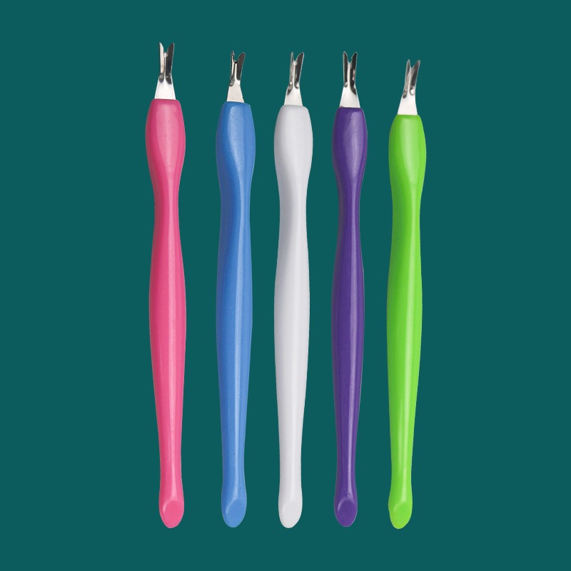 คีมตัดหนังกําพร้า, 1 ชิ้น Cuticle Forktrimmer Nail Cuticle Remover (สีสุ่ม)