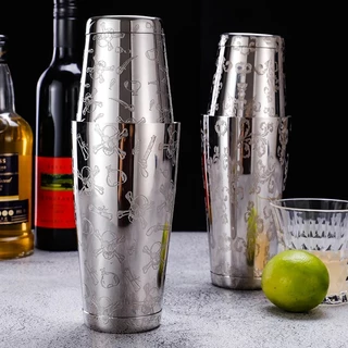 Professional Boston Cocktail Shaker ชุด 2 ชิ้น 800ml & 600ml ด้านล่างคู่สแตนเลสเป็นมิตรกับสิ่งแวดล้อมบาร์เครื่องมือ Leakproof & เครื่องล้างจานปลอดภัย