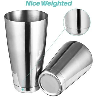 Professional Boston Cocktail Shaker ชุด 2 ชิ้น 800ml & 600ml ด้านล่างคู่สแตนเลสเป็นมิตรกับสิ่งแวดล้อมบาร์เครื่องมือ Leakproof & เครื่องล้างจานปลอดภัย