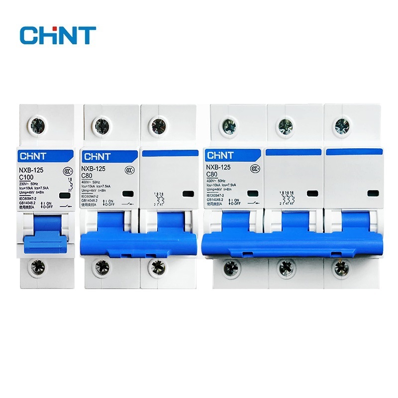 Chnt CHINT NXB-125 1P 2p 3P 4P 63A 80A 100A 125A 230V 220V 50HZ Miniature circuit breaker MCB ใหม่ DZ47 MCB Icu10kA Ics C7.5KA ประเภท C7.5