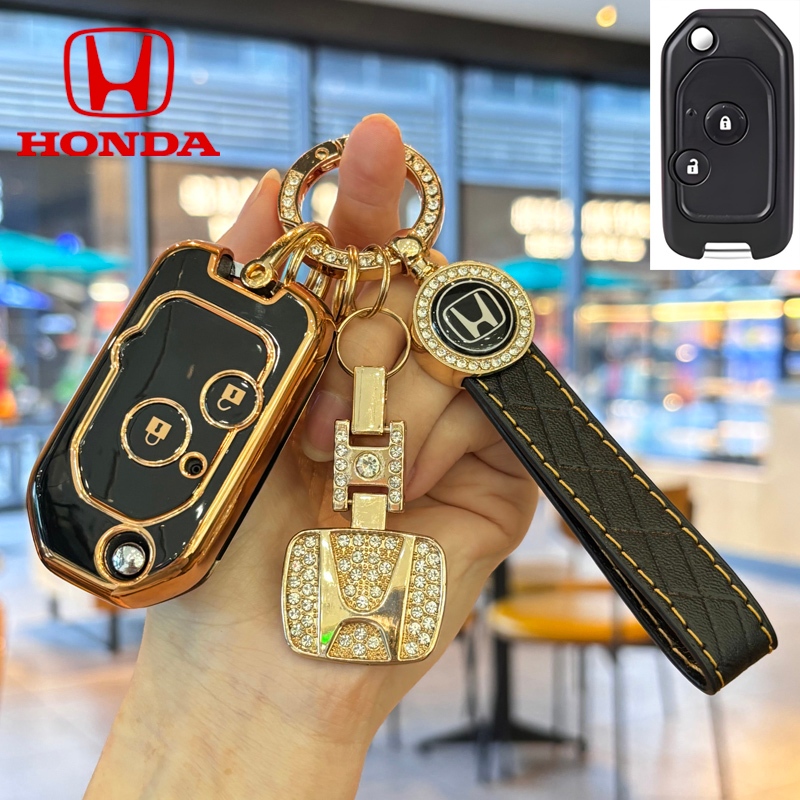 เคสกุญแจรถ Honda Civic/Jazz/City/Brio/CR-V/Accord พับได้ สําหรับ Civic/Jazz/City/Brio/CR-V/Accord