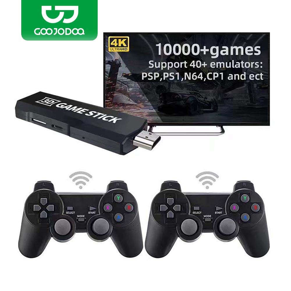 GOOJODOQ เครื่องเล่นวิดีโอเกมคอนโซลไร้สาย 3D 4K 128GB 2 สไตล์โบราณ