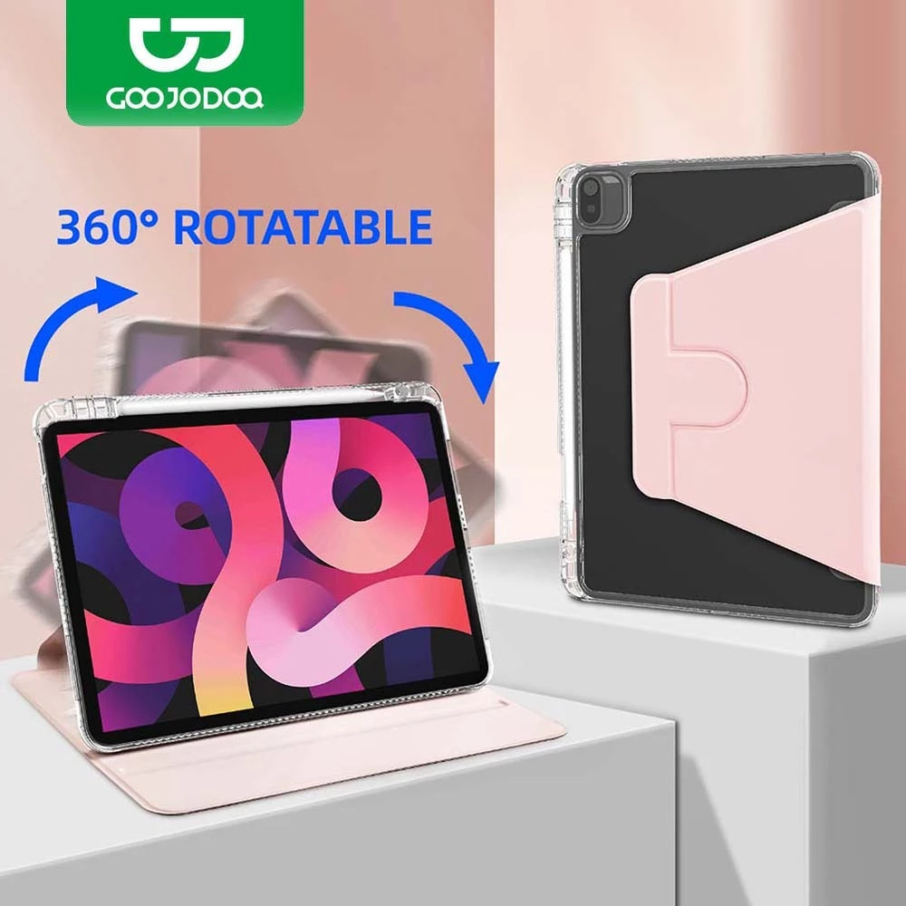 GOOJODOQ เคส iPad หมุนได้ 360 องศา สําหรับ iPad Gen10 Pro 11 Air4 Air5 Gen9 Gen8 Gen7 10.2 Gen6 Gen5 Air3