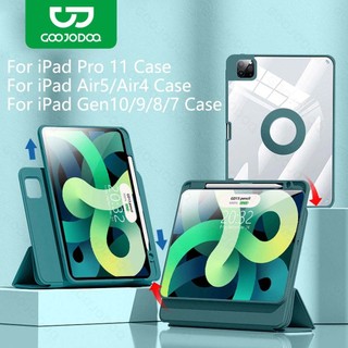 GOOJODOQ เคสไอแพด หมุนได้ 360 องศา พร้อมขาตั้งแม่เหล็ก สําหรับ for iPad Pro 11 Air5 Air4 Gen10 10.9 Gen9 8 7 10.2 Case Air 6 11 2024