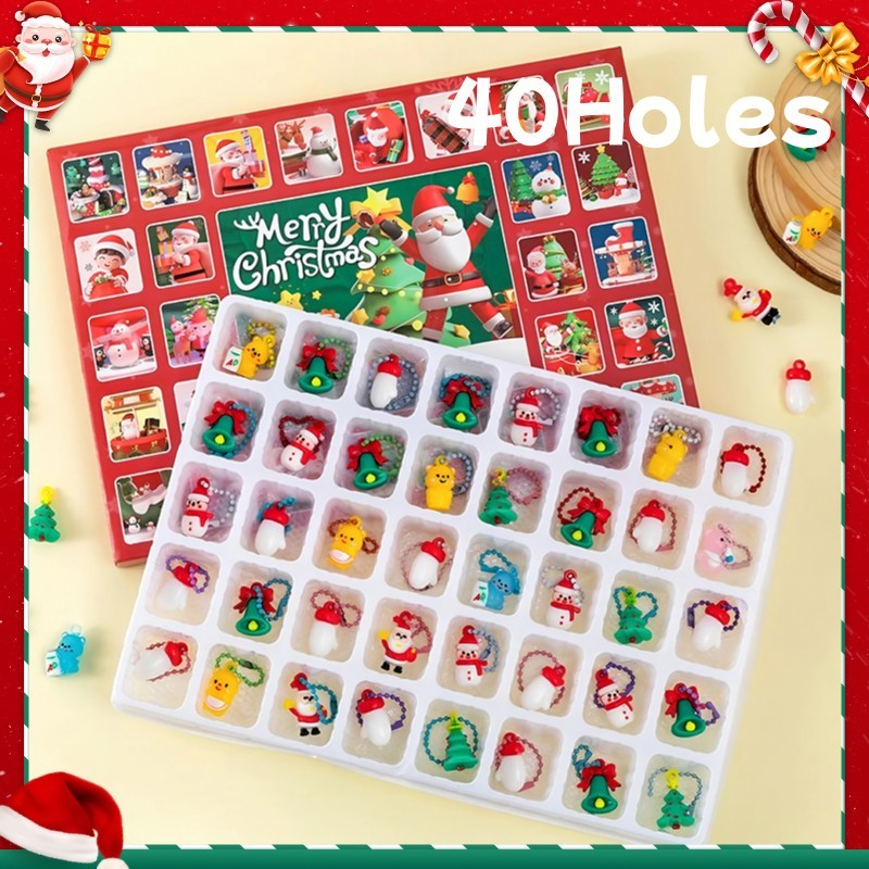 พวงกุญแจคริสต์มาส กล่องสุ่ม Santa Claus Elk Bell Snowman ของเล่นเด็ก ของขวัญสำหรับเด็ก (แพ็ก 1 กล่องตาบอด)