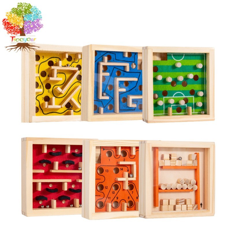 เขาวงกตไม้บอลสมดุลโฟกัสเด็กอนุบาลเดสก์ทอปแบบโต้ตอบปัญญาแทรคกิ้ง